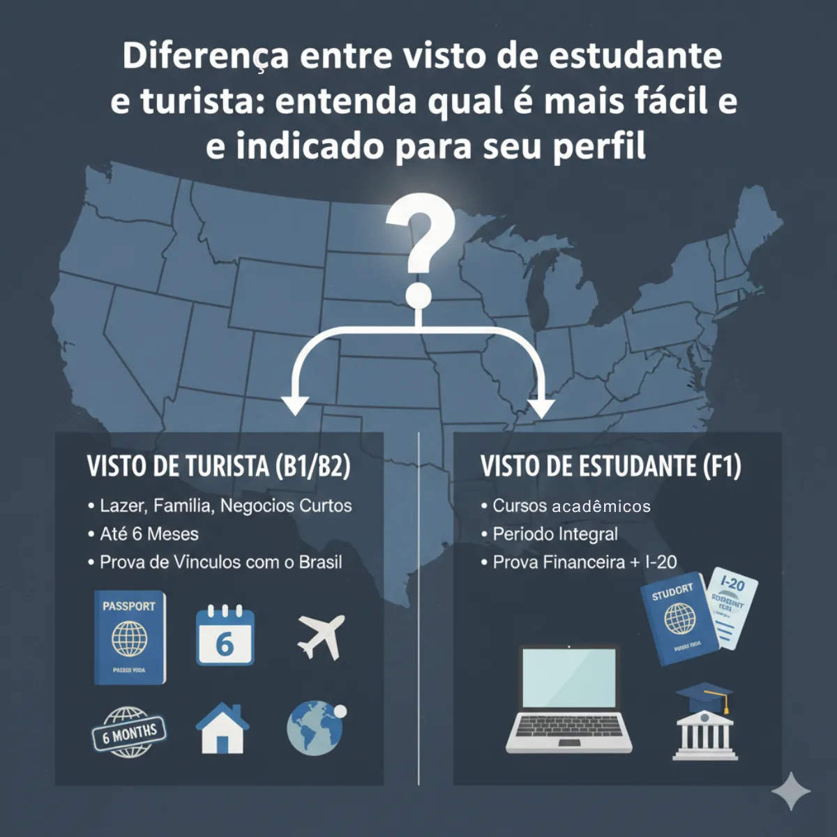Imagem ilustrativa para o artigo EUA: Diferença entre visto de estudante e turista: entenda qual é mais fácil e indicado para seu perfil da Now Vistos